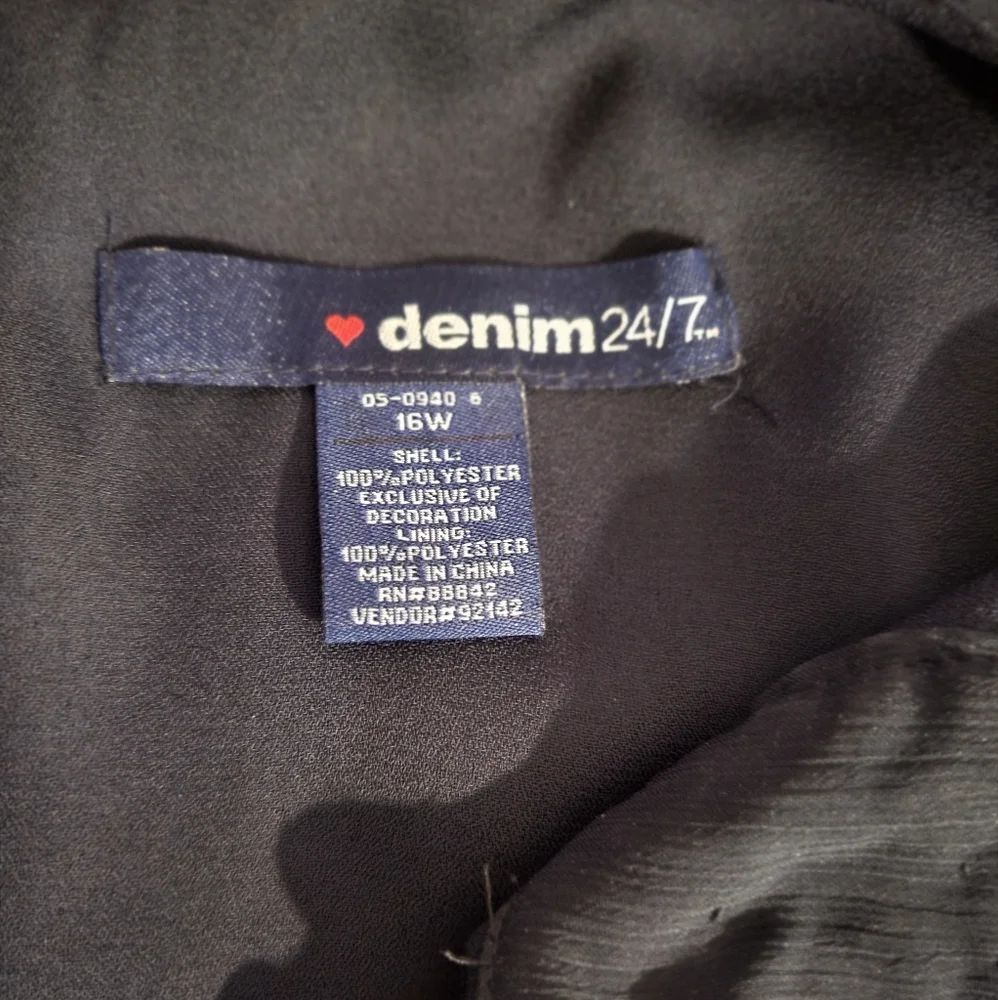 DENIM 24/7 Black midi Dress size 16W - Picture 8 of 10